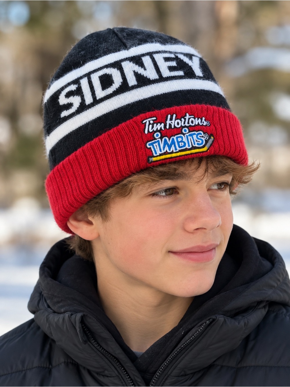 NHL Sidney Crosby hockey Knit Beanie - Black & Red
